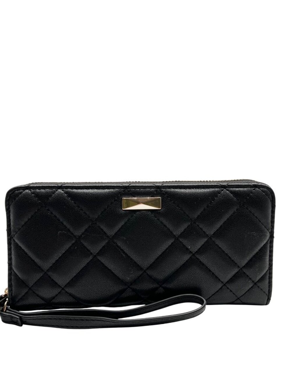 I.N.C. International Concepts Black Quilted Hazel Zip -Around Wristlet